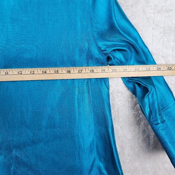 Ali Miles Button Up Shirt Small Blouse Modern Classic Timeless Blue Preppy - Picture 9 of 9